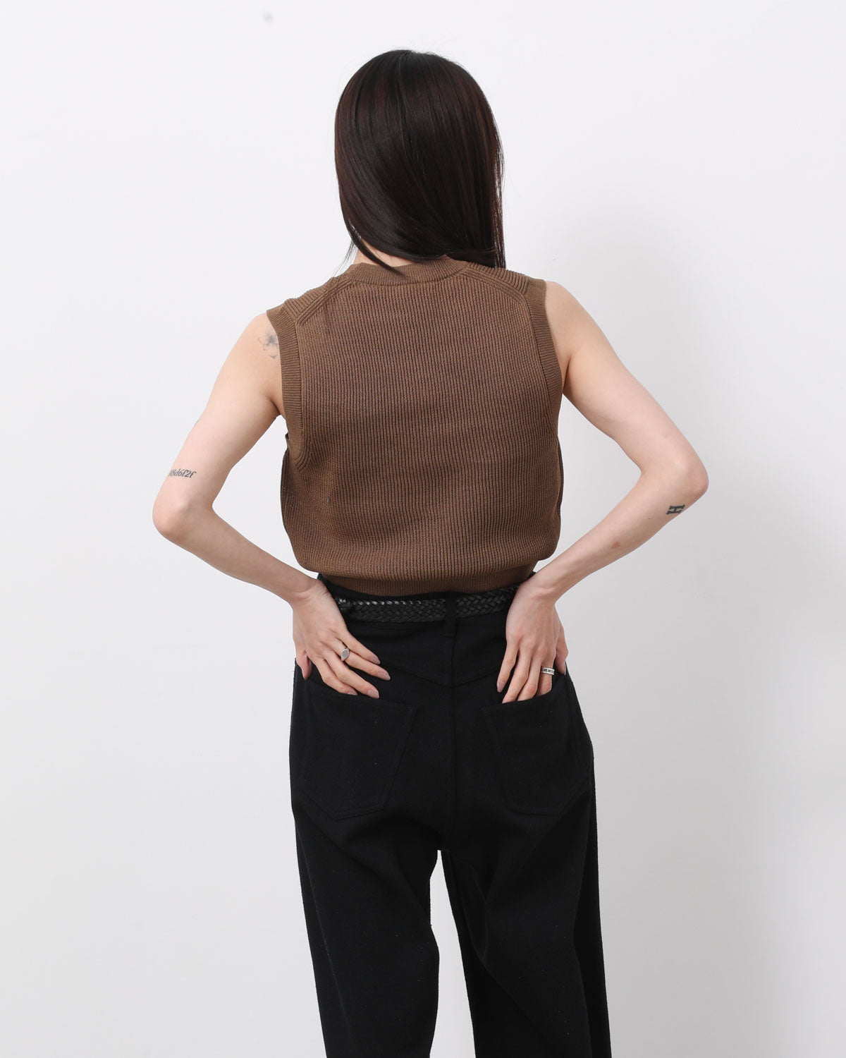 FLAT YARN RIB KNIT VEST (WOMEN'S)