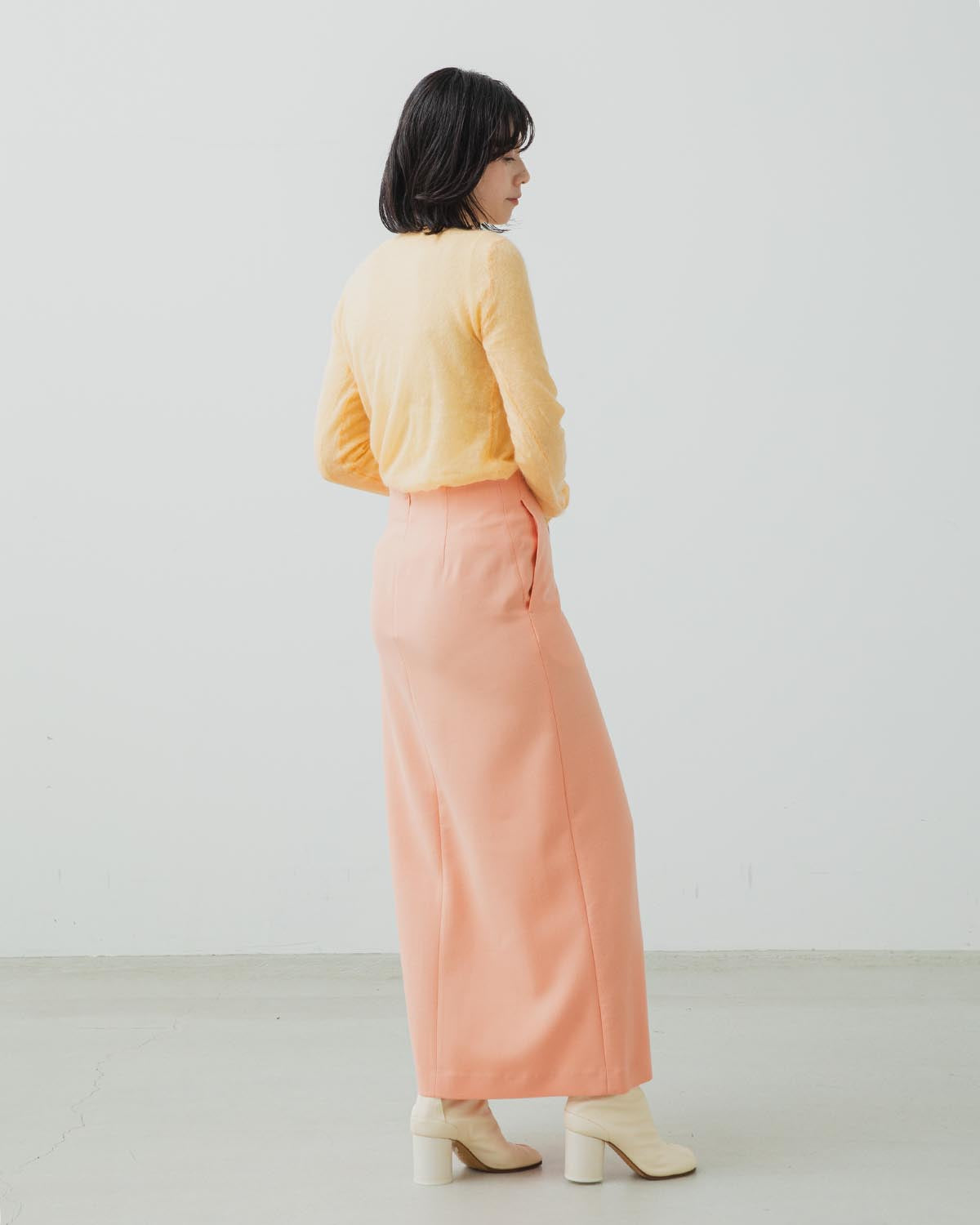 TENSE WOOL DOUBLE CLOTH SKIRT