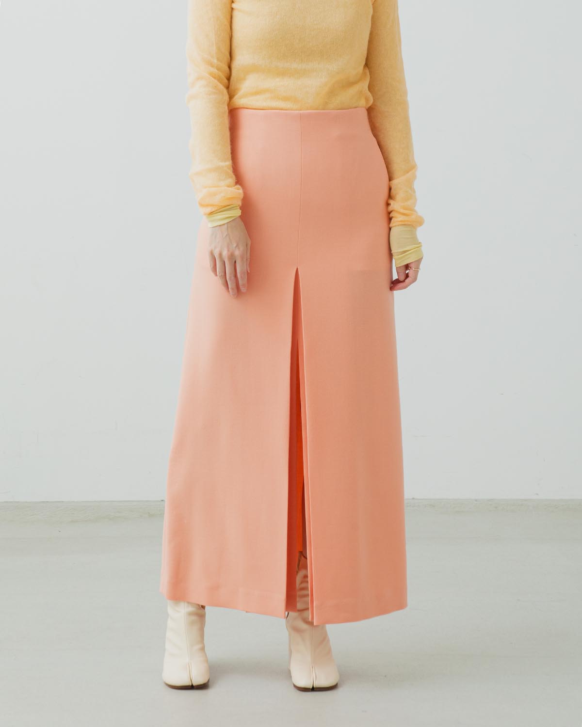 TENSE WOOL DOUBLE CLOTH SKIRT