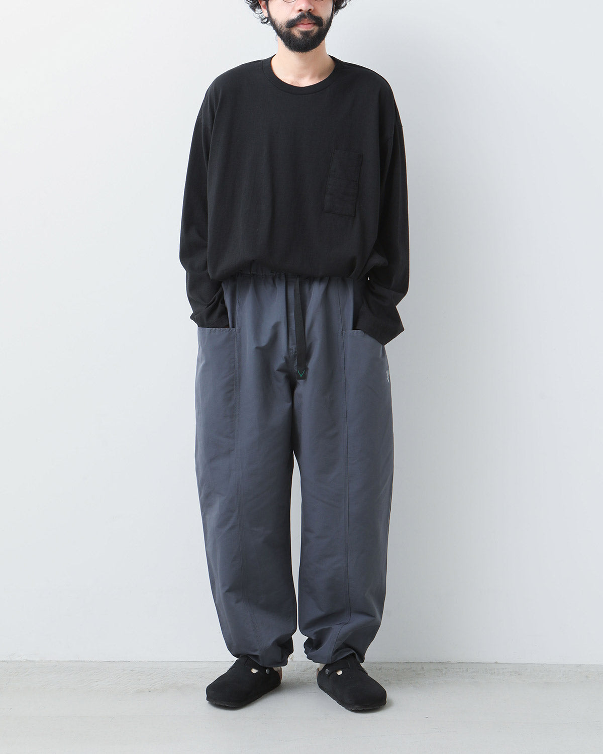 BELTED C.S. PANT - C/N GROSGRAIN