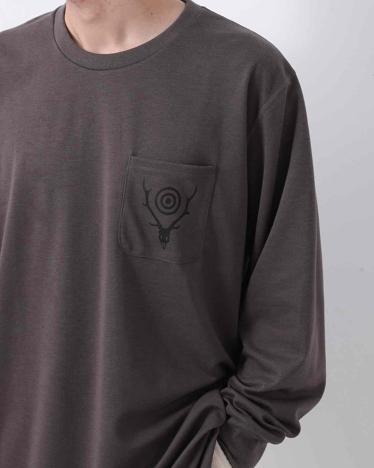 L/S ROUND POCKET TEE - CIRCLE HORN