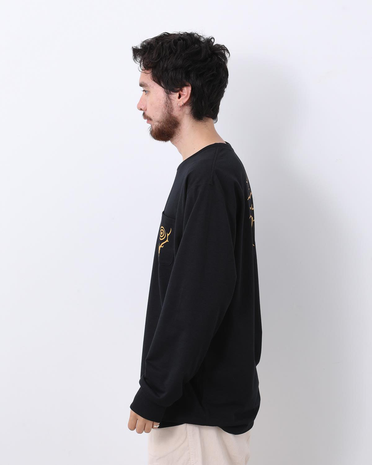 L/S ROUND POCKET TEE - CIRCLE HORN