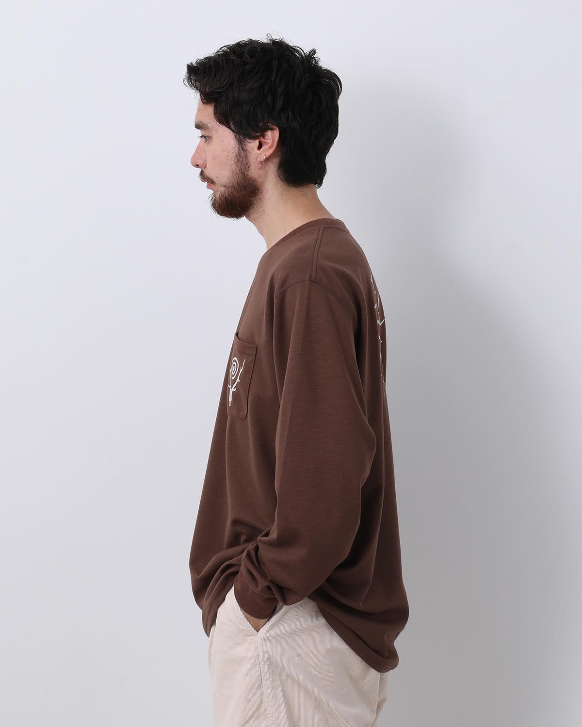 L/S ROUND POCKET TEE - CIRCLE HORN
