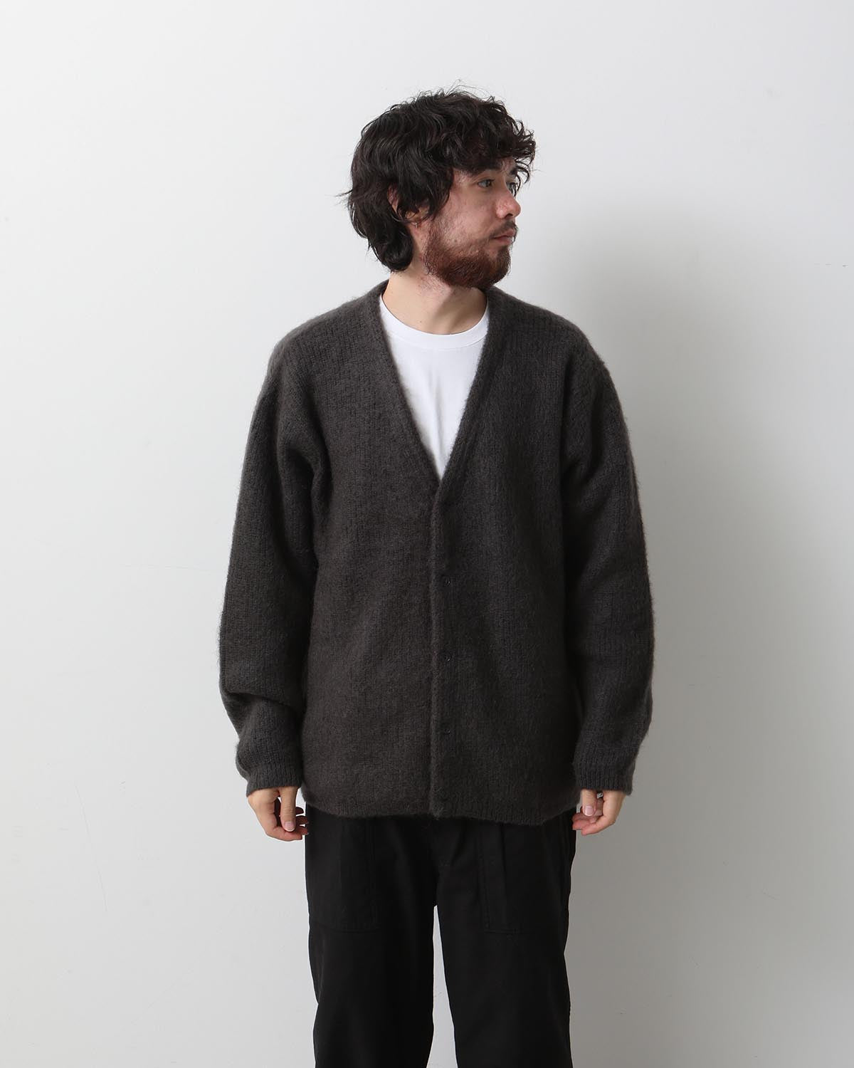 DONALD MOHAIR KNIT CARDIGAN