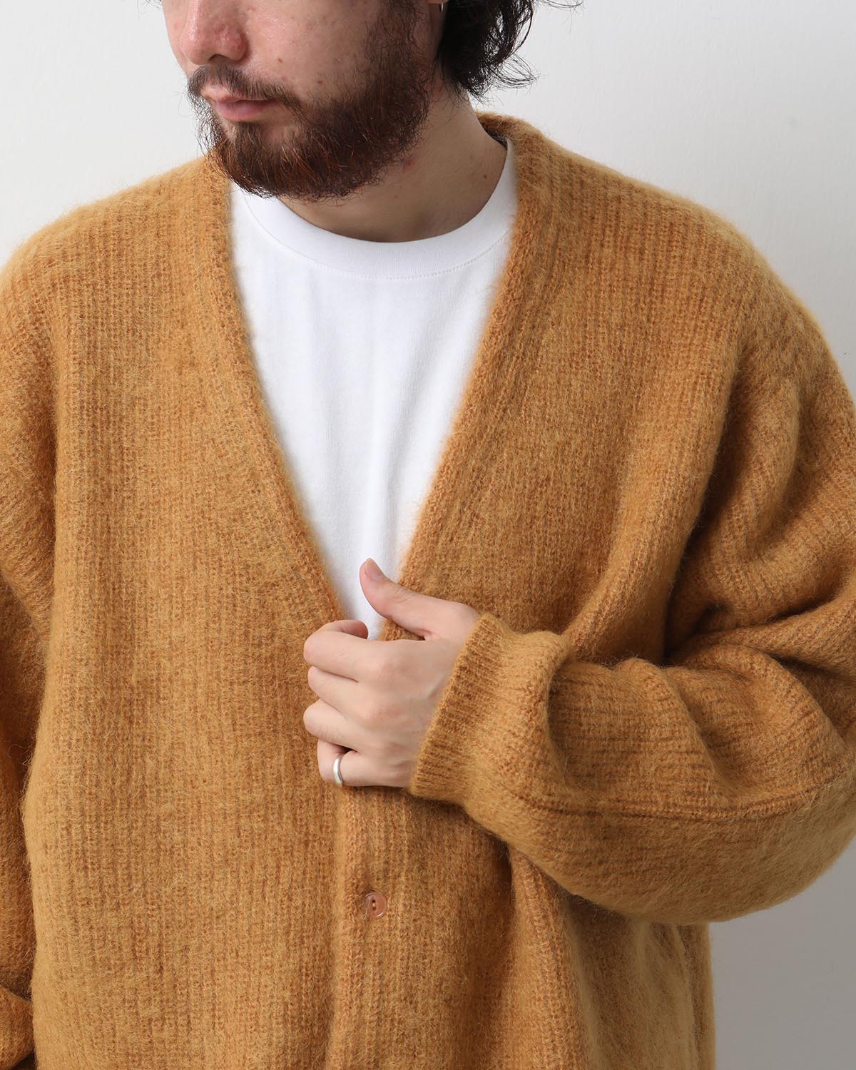 DONALD MOHAIR KNIT CARDIGAN