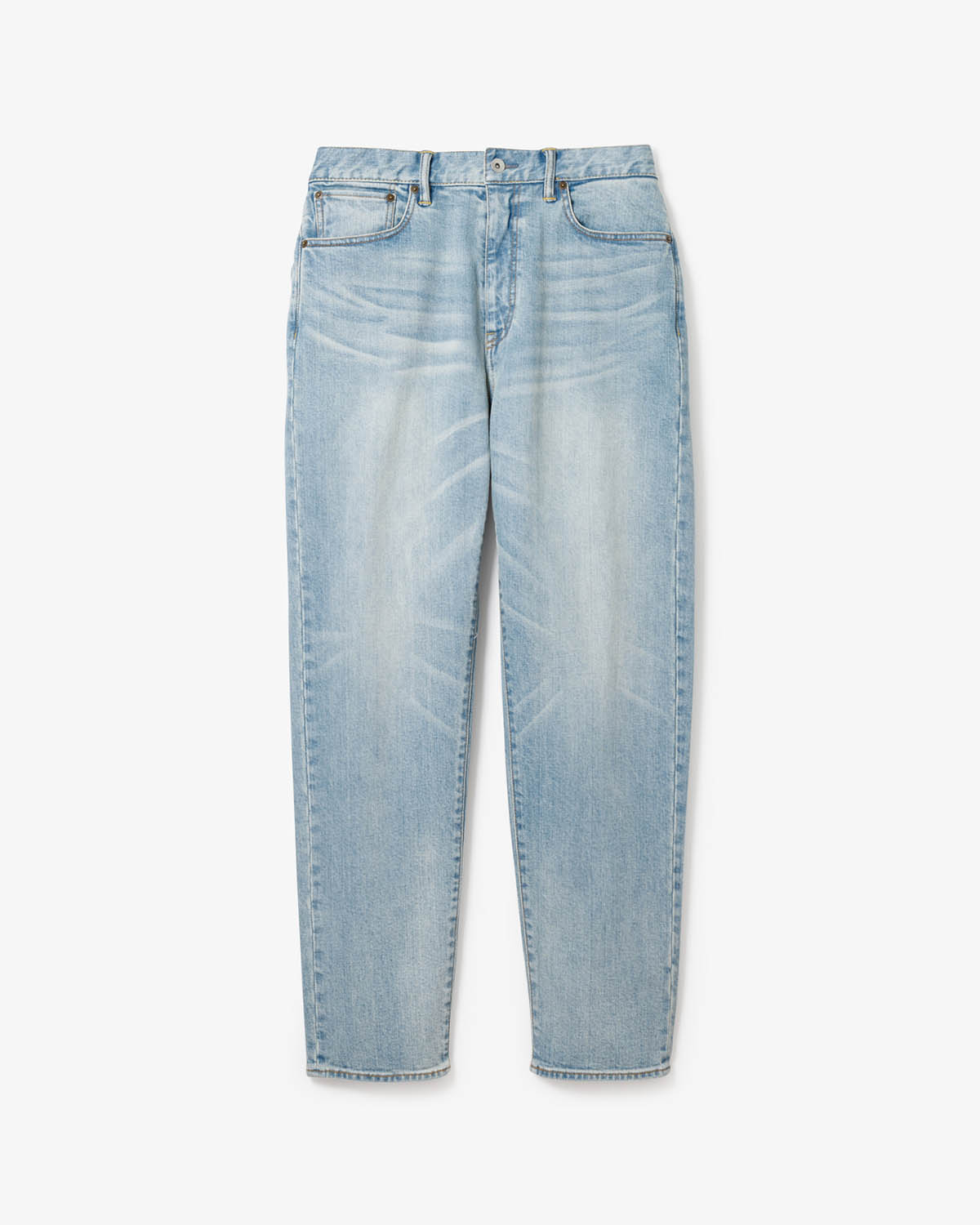 DAMAGED DENIM PANTS - STRETCH EASY FIT TAPERED