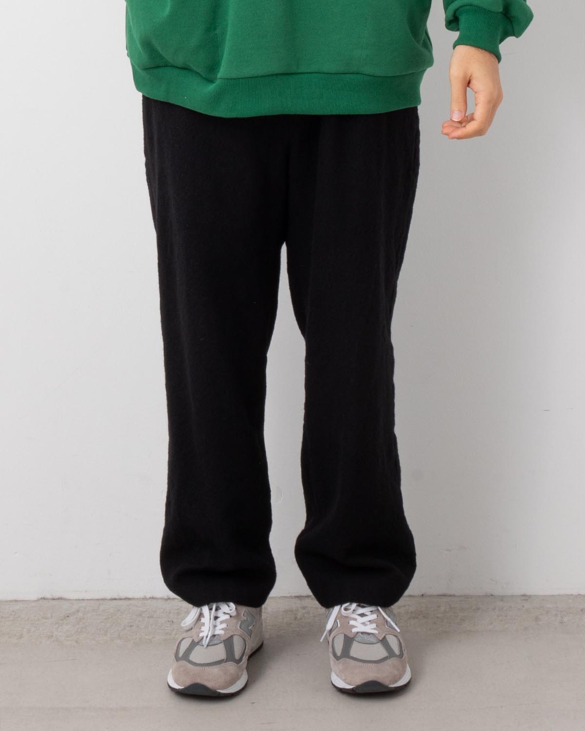 WOOL TUCK PANTS - WASHED