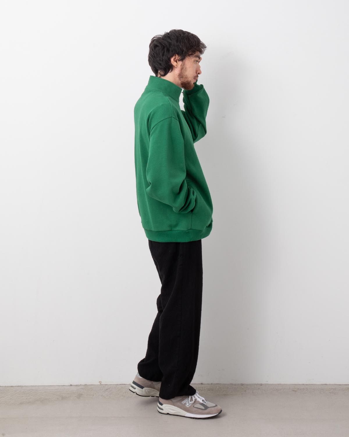 WOOL TUCK PANTS - WASHED