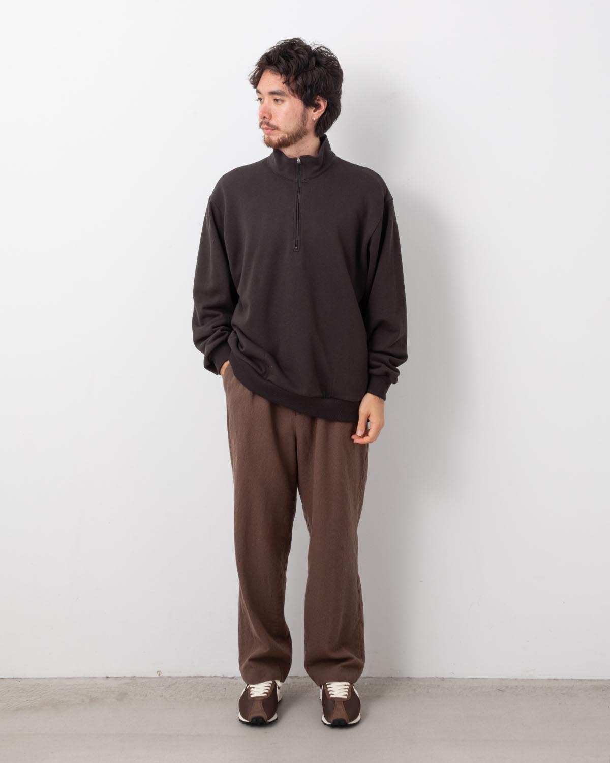 WOOL TUCK PANTS - WASHED