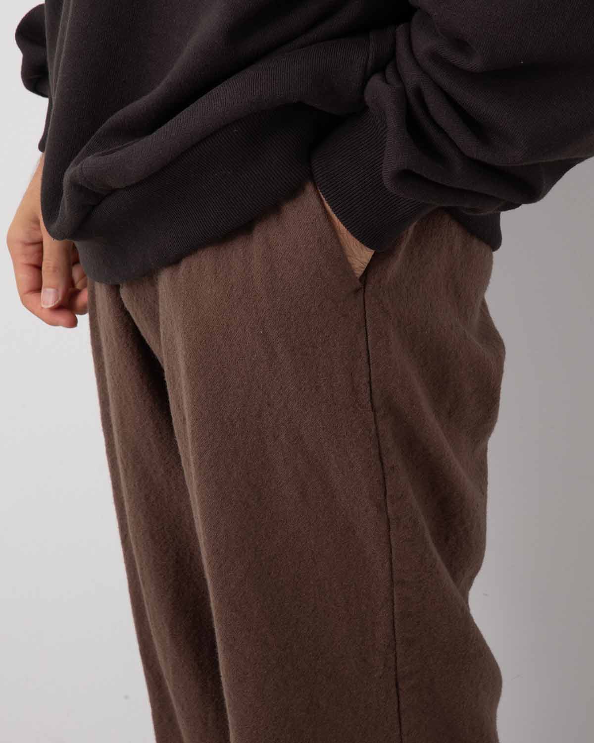 WOOL TUCK PANTS - WASHED