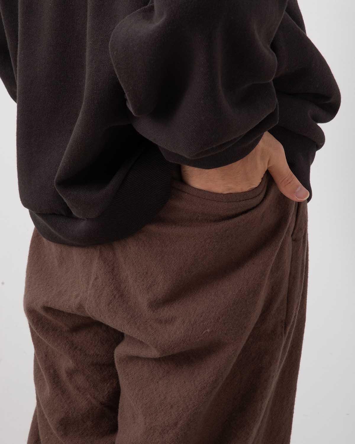 WOOL TUCK PANTS - WASHED