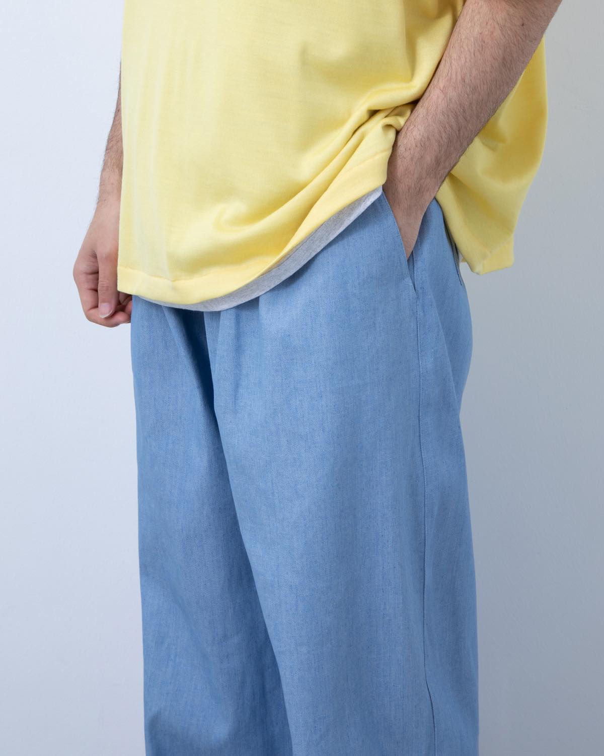 LIGHT DENIM EASY BAGGY PANTS