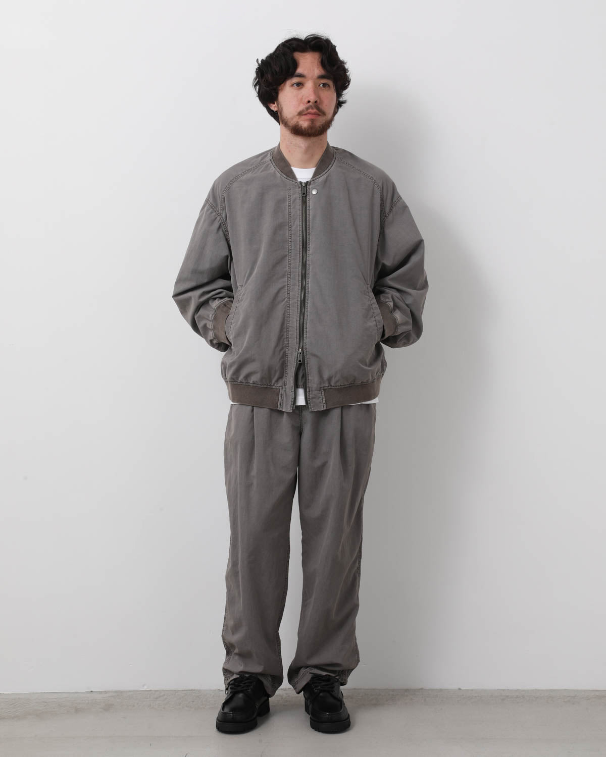 NYLON 2TUCK PANTS - OVERDYED