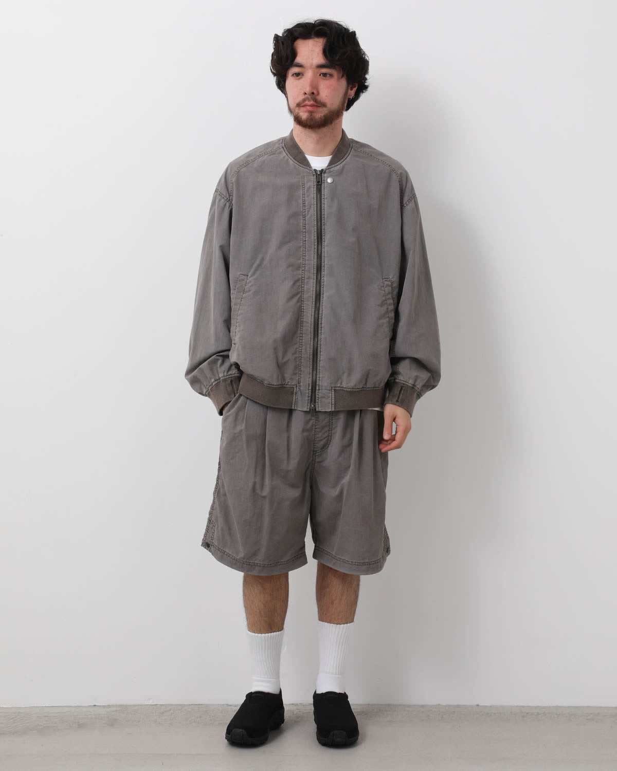 NYLON 2TUCK EASY SHORTS - OVERDYED