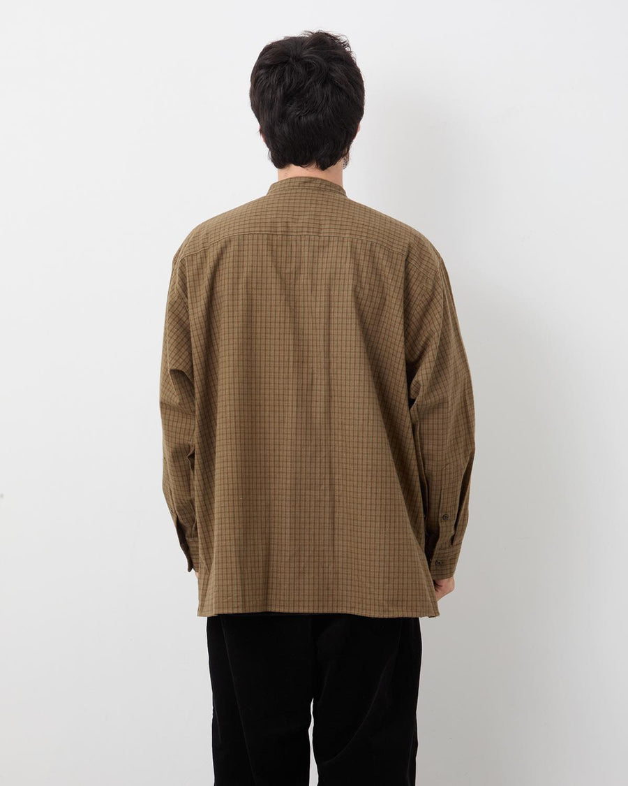 BAND COLLAR OVERSIZED CHECK SHIRT – COVERCHORD