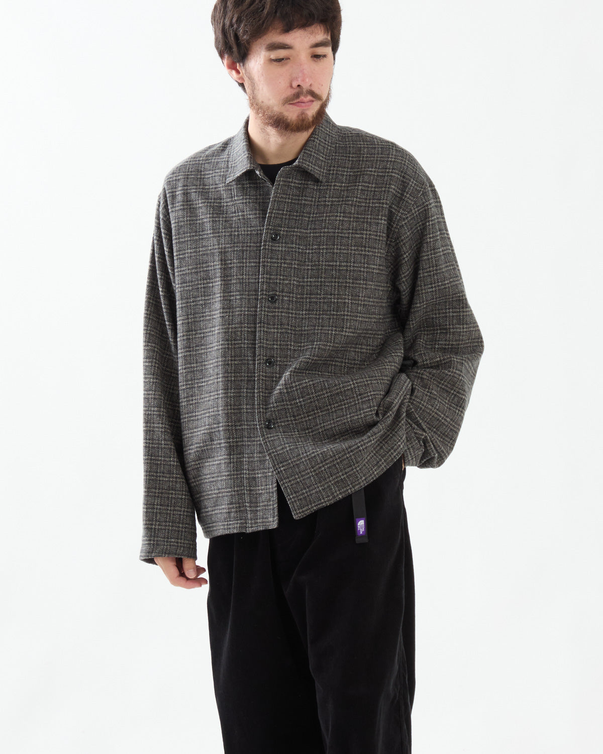 COTTON TWEED CHECK SHIRT JACKET