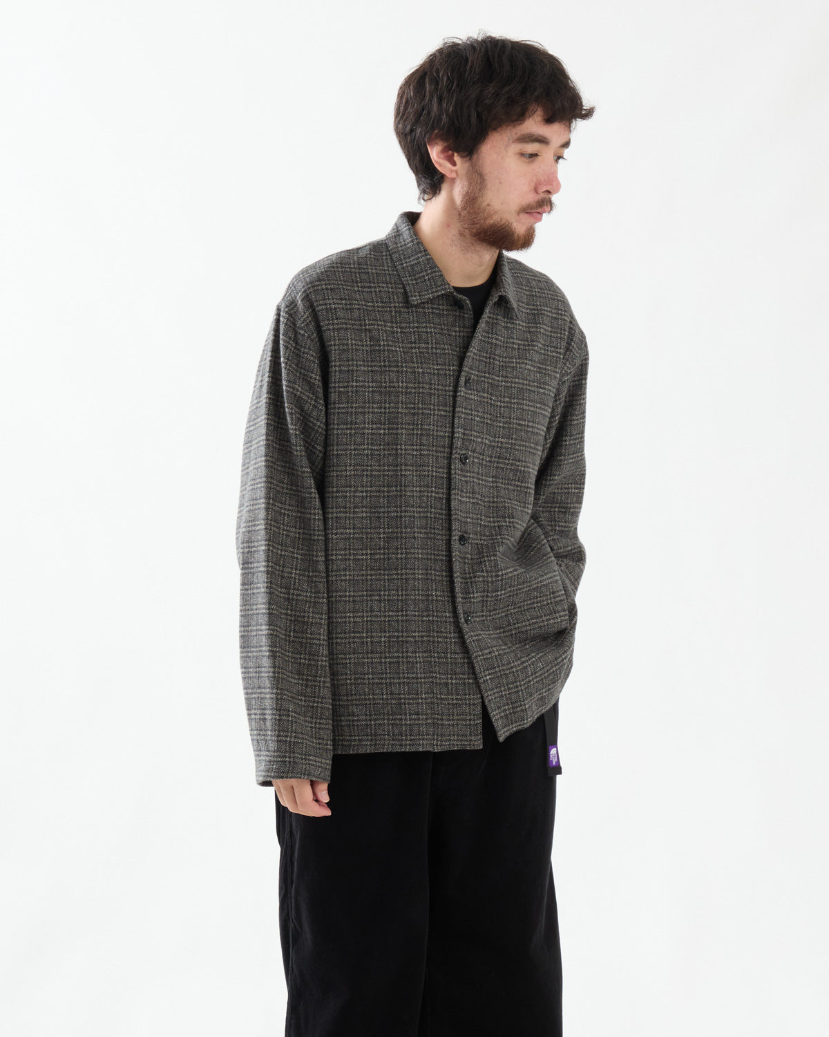 COTTON TWEED CHECK SHIRT JACKET