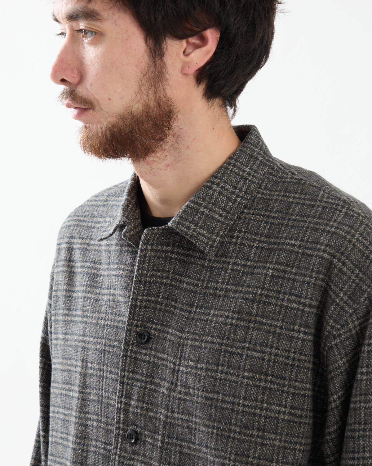 COTTON TWEED CHECK SHIRT JACKET