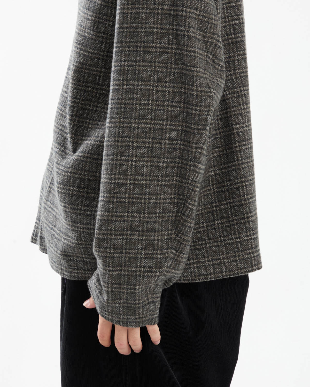 COTTON TWEED CHECK SHIRT JACKET