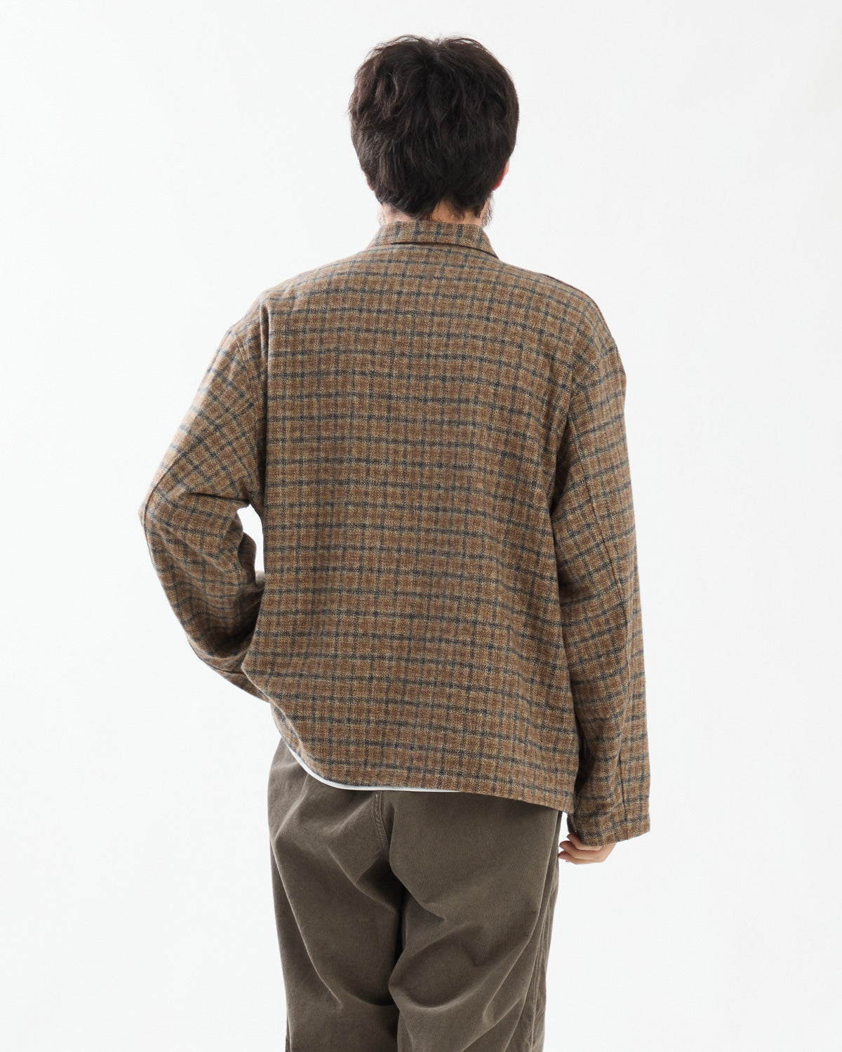 COTTON TWEED CHECK SHIRT JACKET