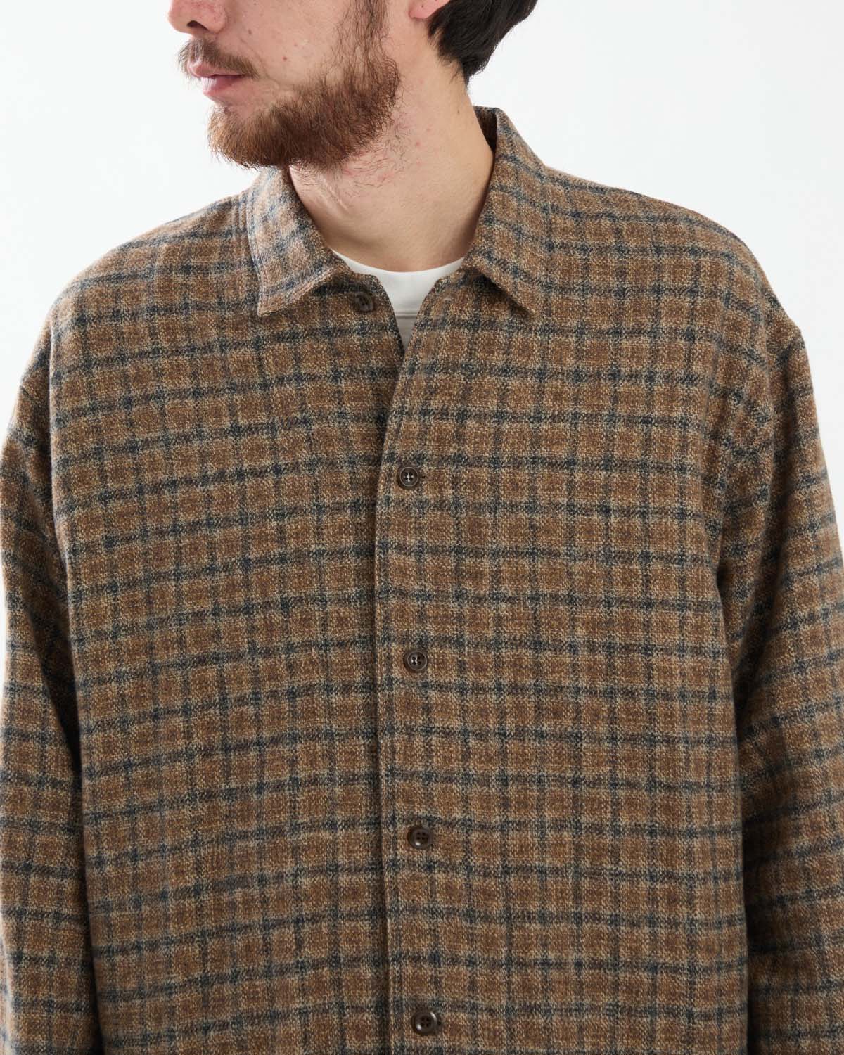 COTTON TWEED CHECK SHIRT JACKET