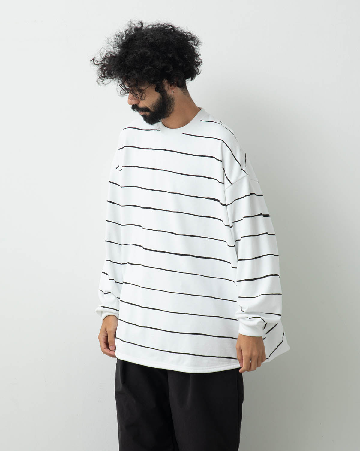 SUPER BIG WIDE STRIPE TECH LS TEE