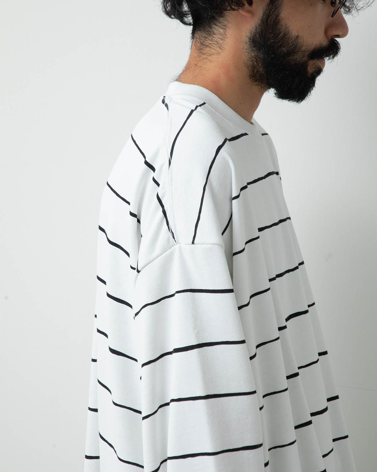 SUPER BIG WIDE STRIPE TECH LS TEE