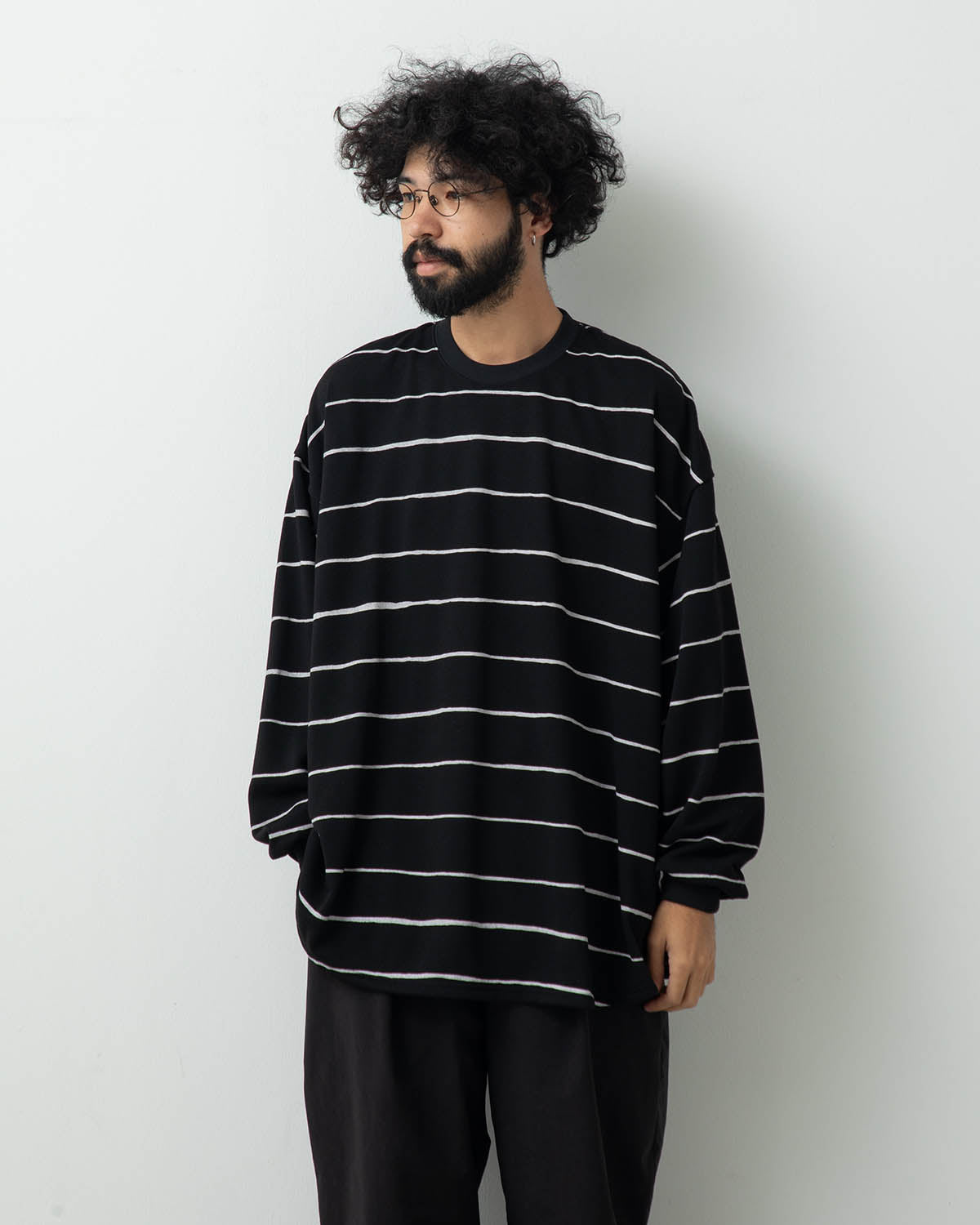 SUPER BIG WIDE STRIPE TECH LS TEE