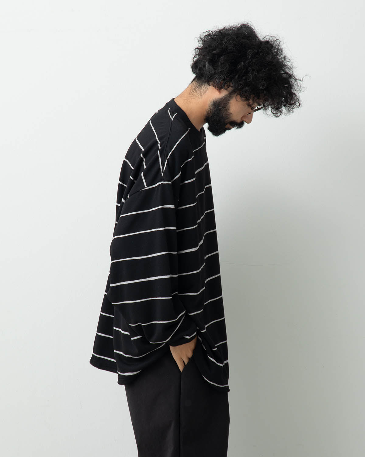 SUPER BIG WIDE STRIPE TECH LS TEE