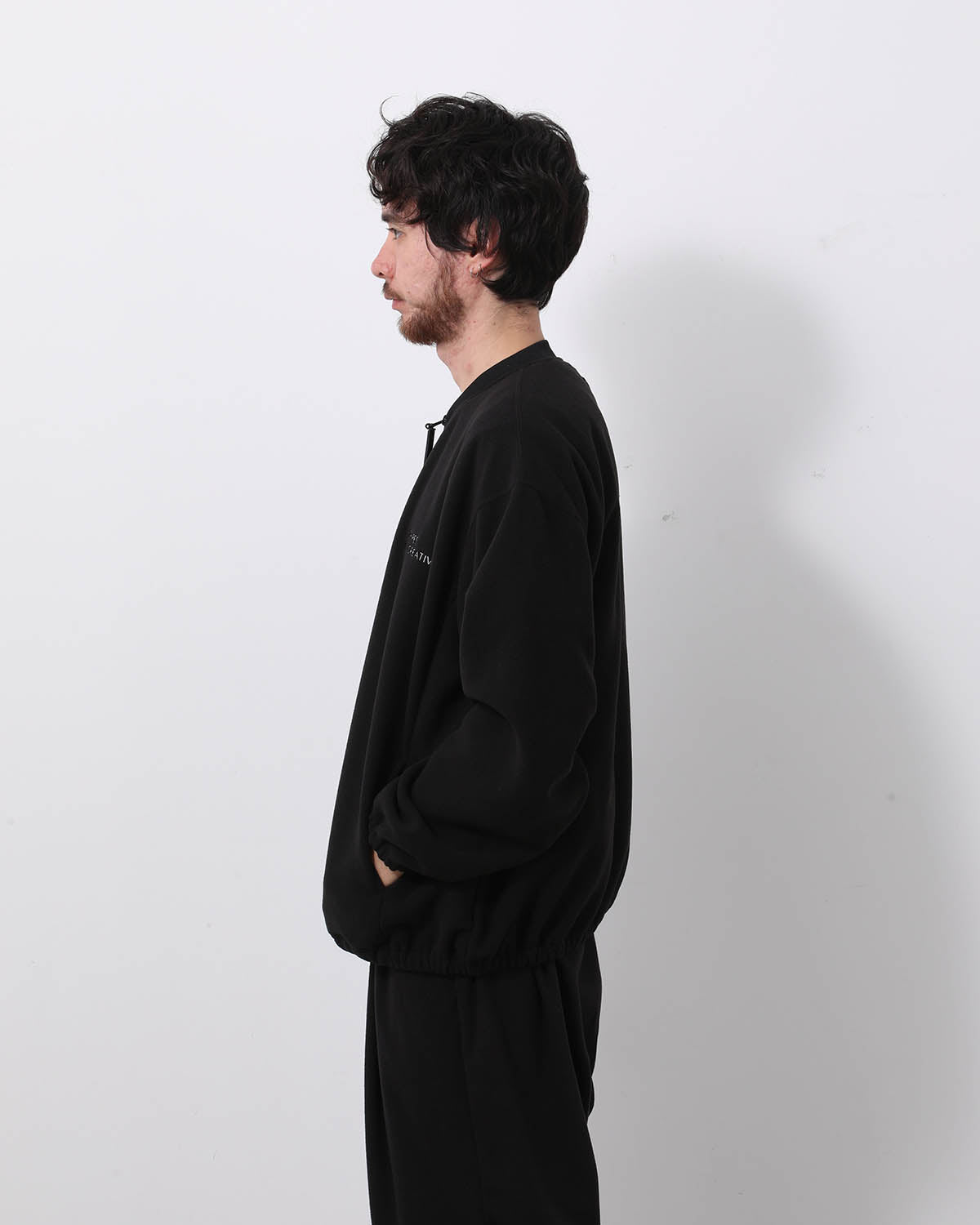 FLEECE BASEBALL HALF ZIP JACKET