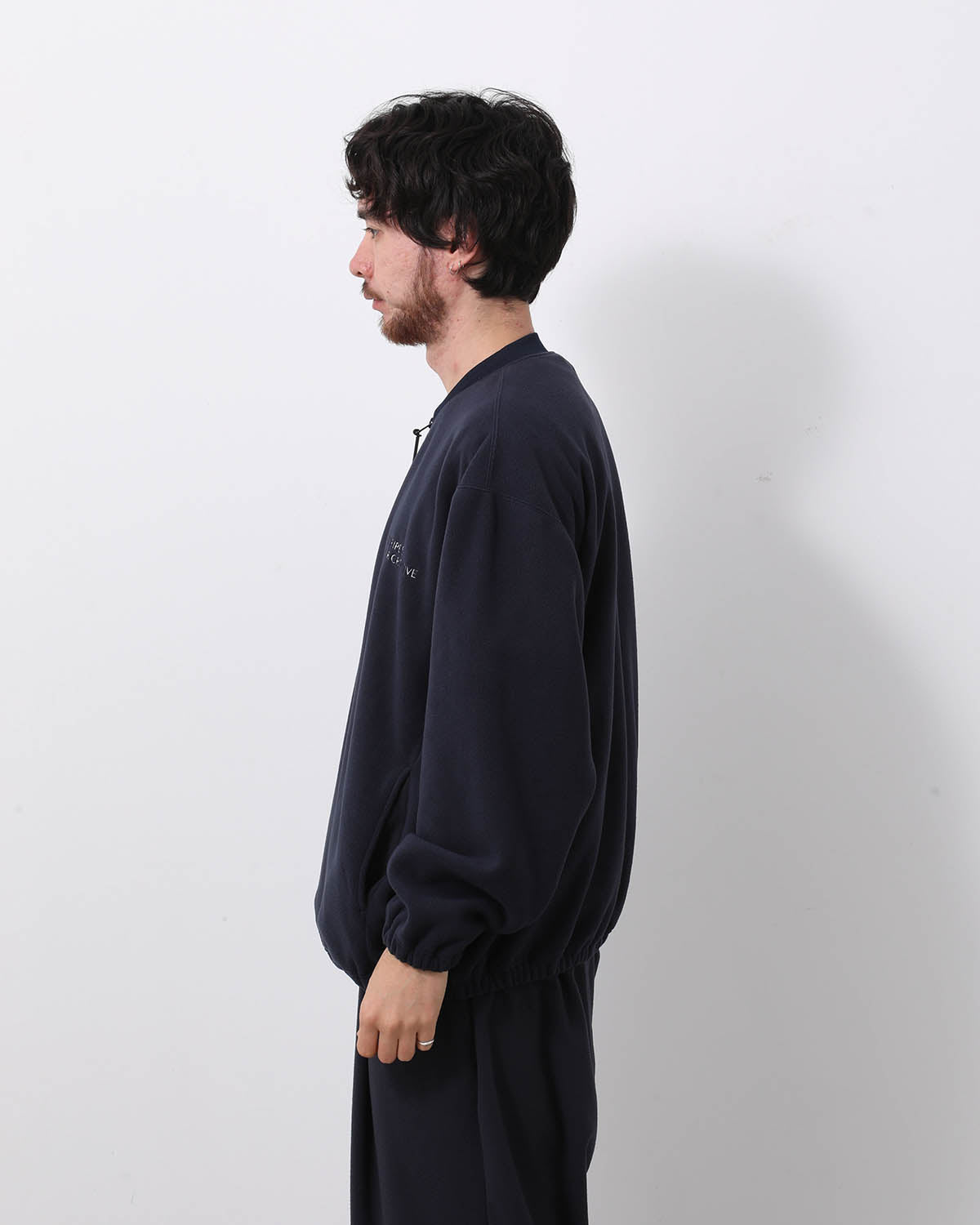 FLEECE BASEBALL HALF ZIP JACKET