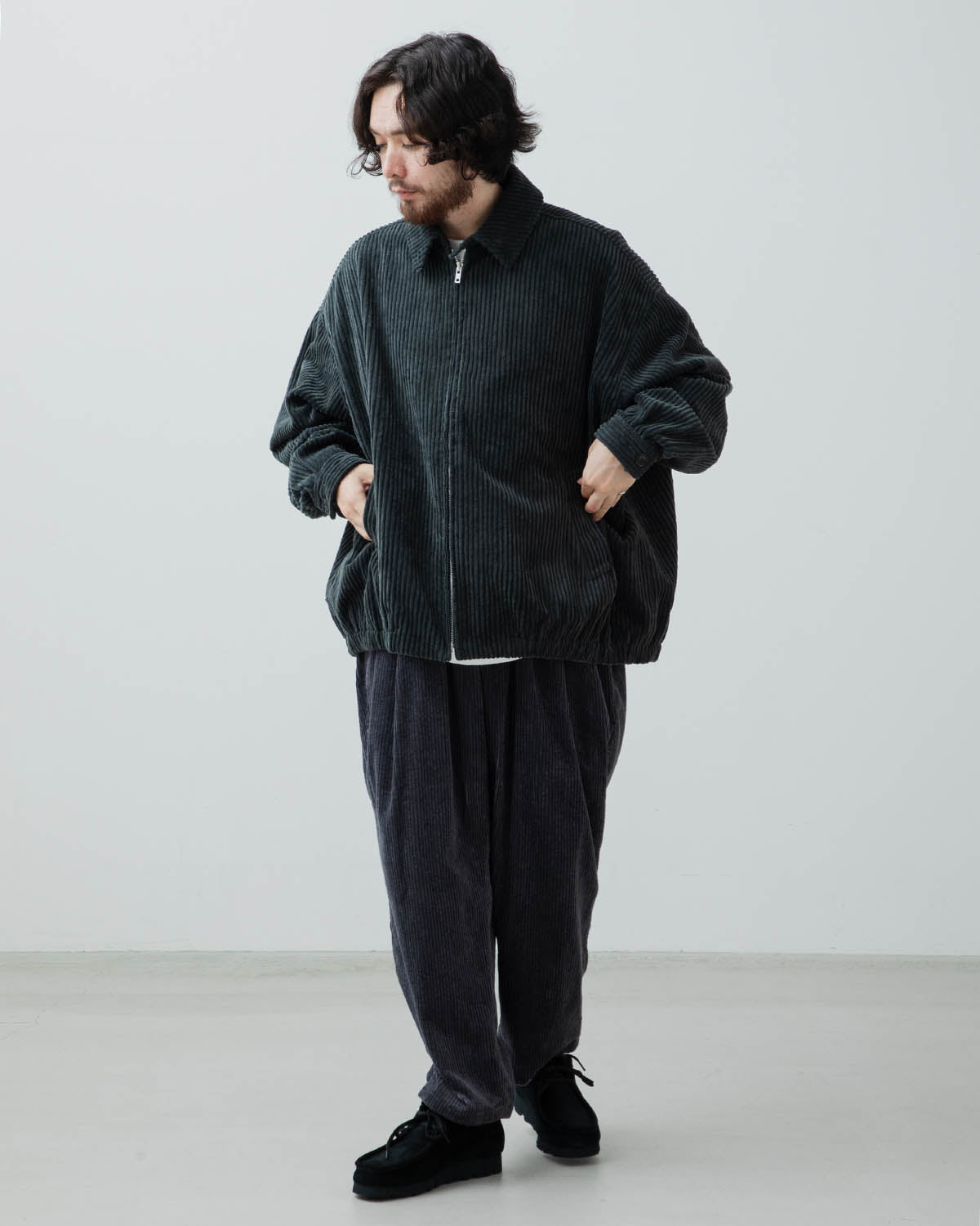 WIDE TWO TUCK PANTS (CORDUROY)