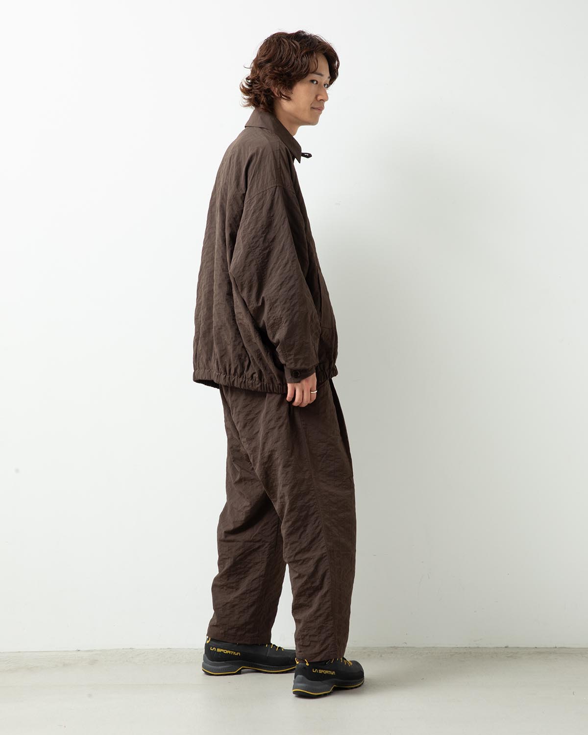 NEW WIDE TWO TUCK PANTS (STICHED NYLON)