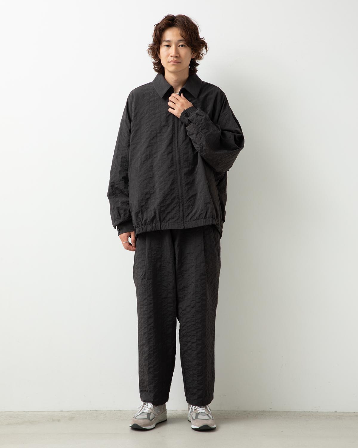 NEW WIDE TWO TUCK PANTS (STICHED NYLON)