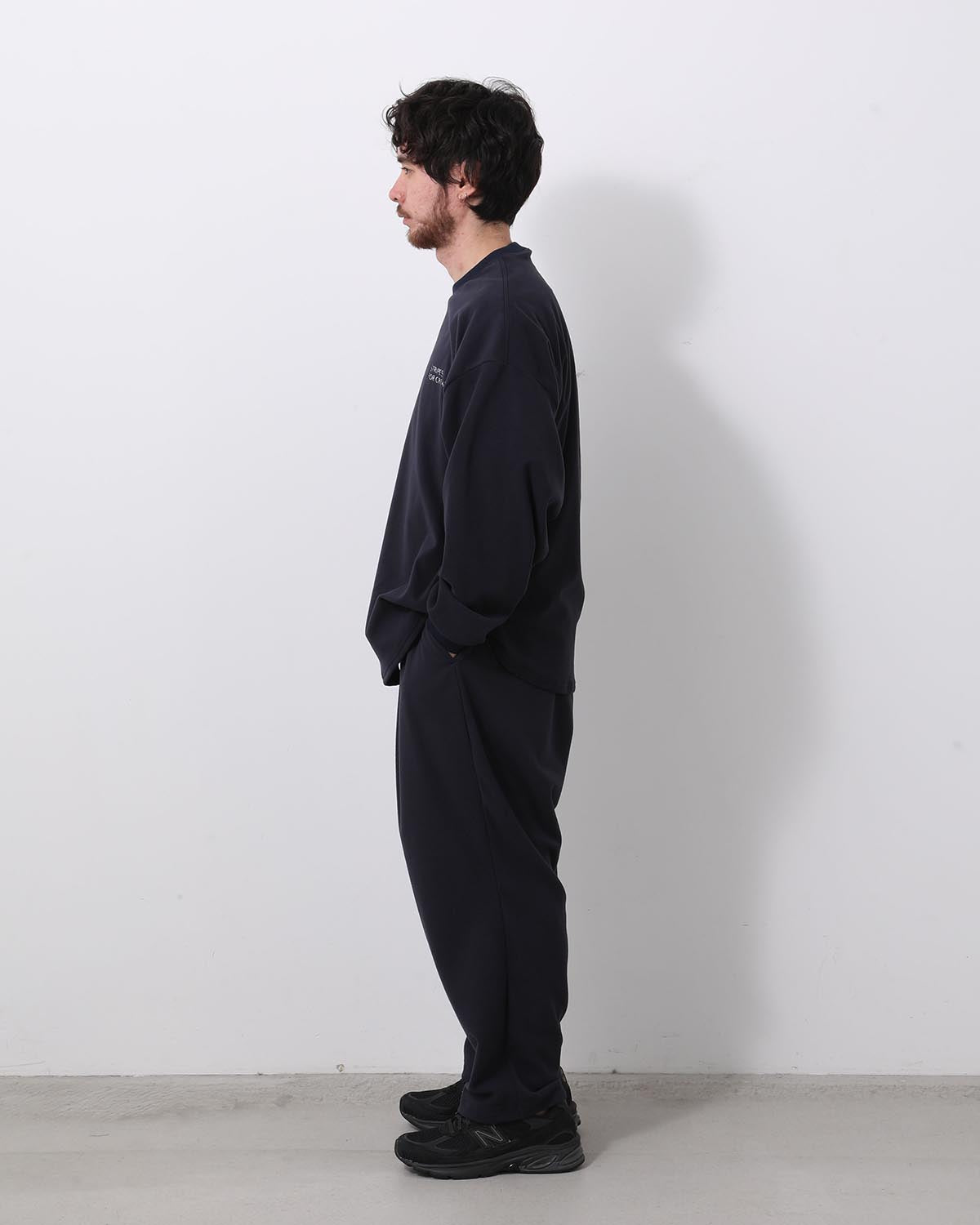 FLEECE WIDE TAPERED EASY PANTS