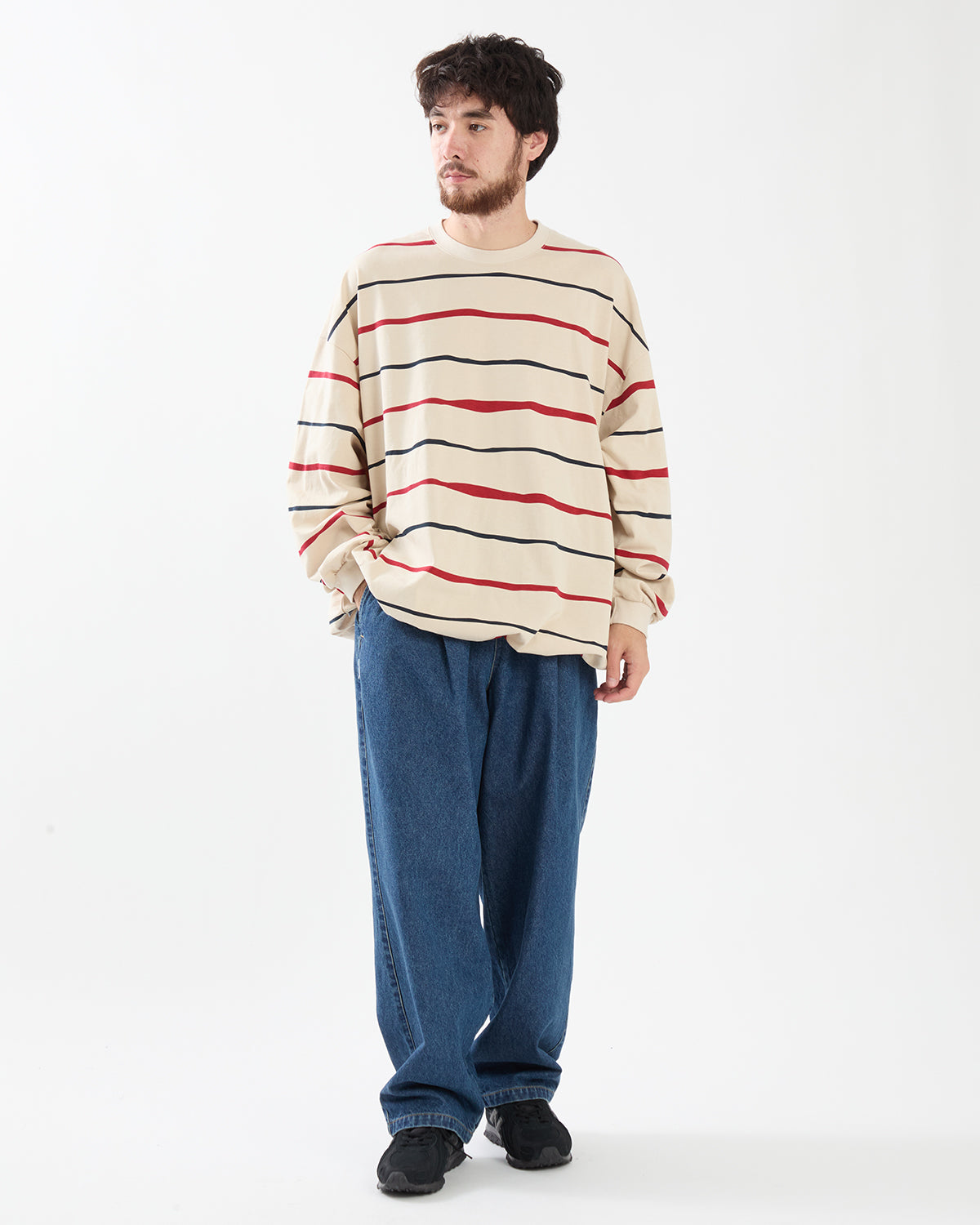 TWO TUCK WIDE PANTS (DENIM)