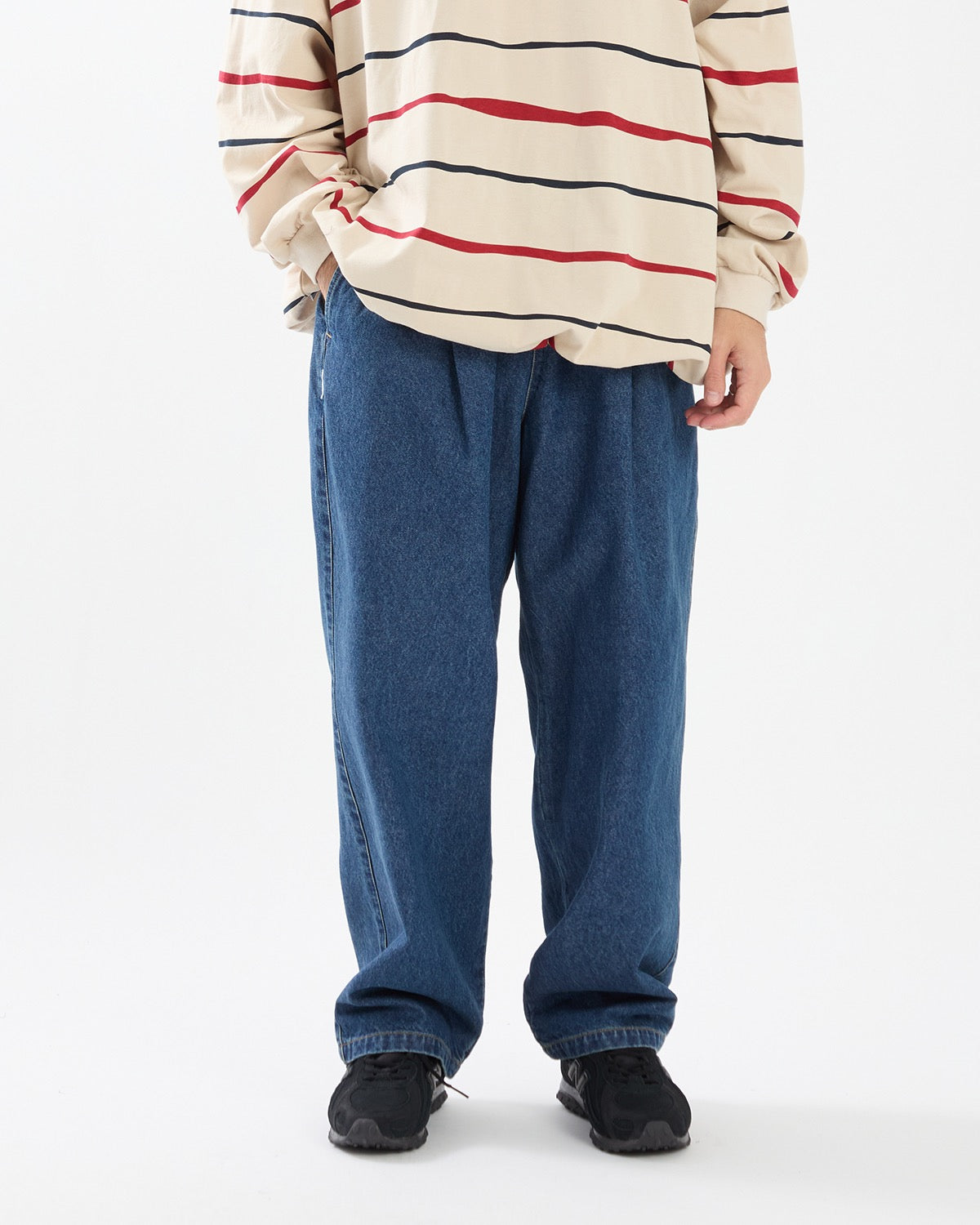 TWO TUCK WIDE PANTS (DENIM)