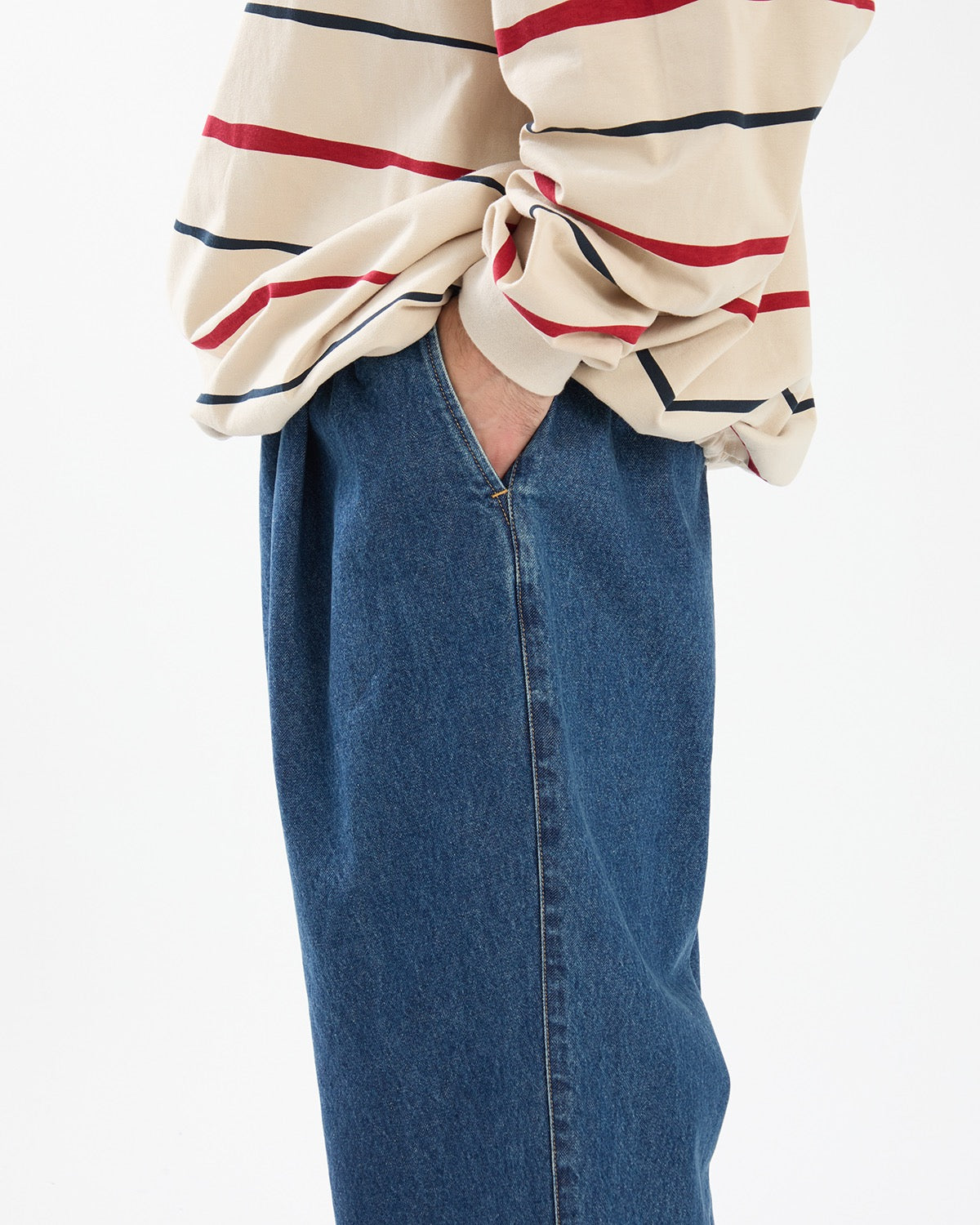TWO TUCK WIDE PANTS (DENIM)