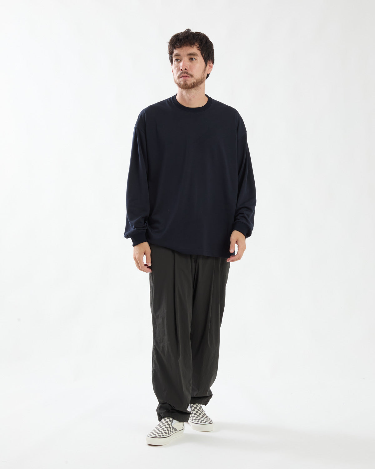 WIDE TAPERED EASY PANTS (NYLON)
