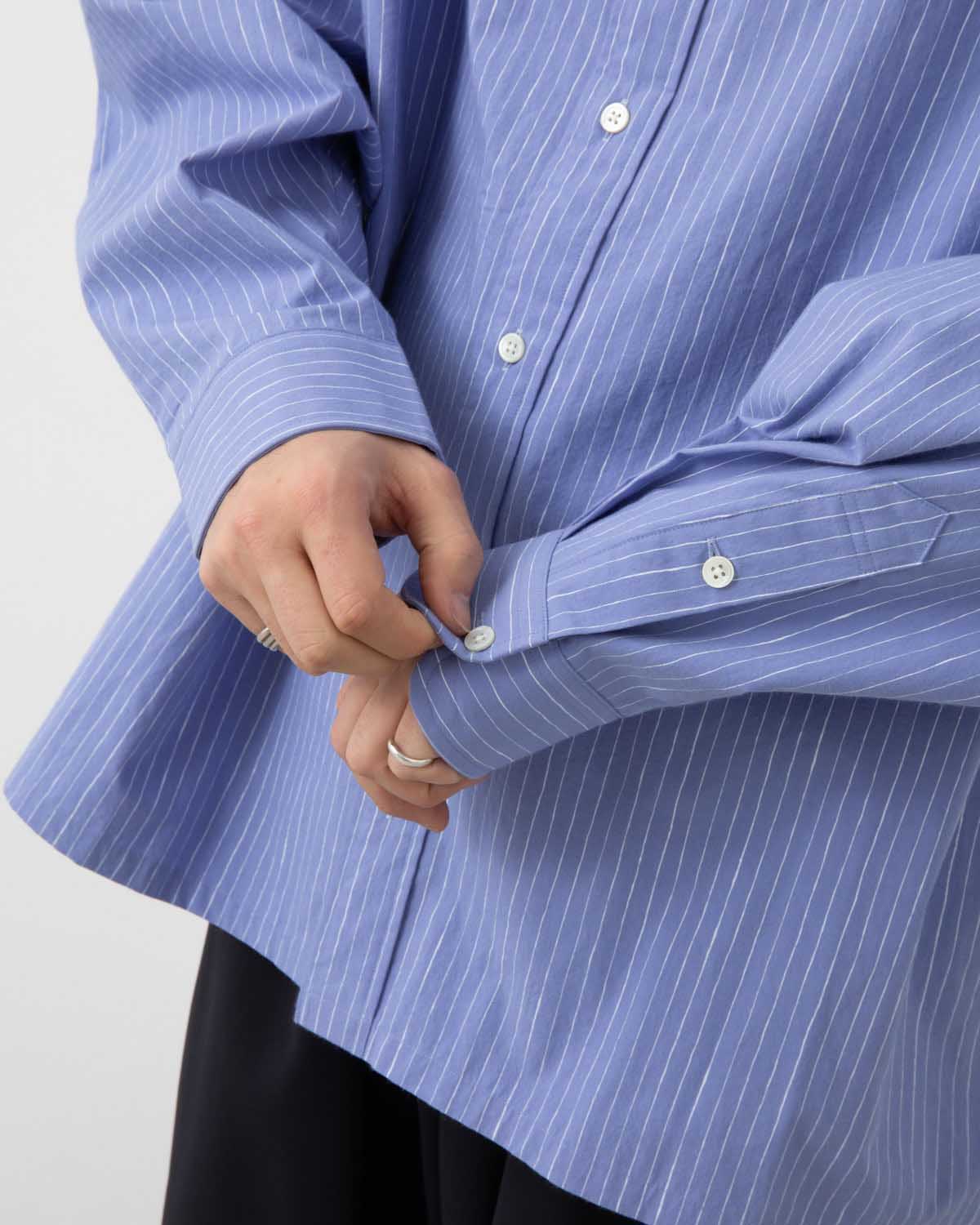 COTTON STRIPE SLIT SHIRT