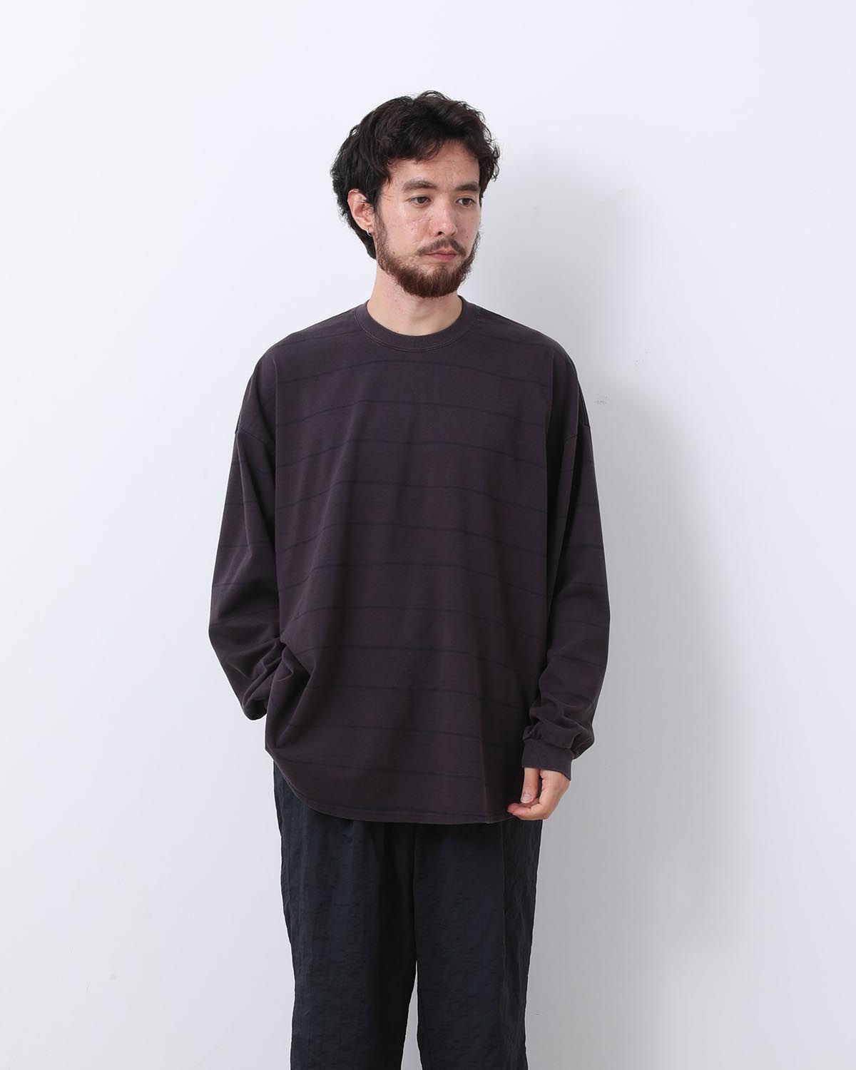SIDE STRIPE SUPER BIG LS TEE (DISCHARGED)