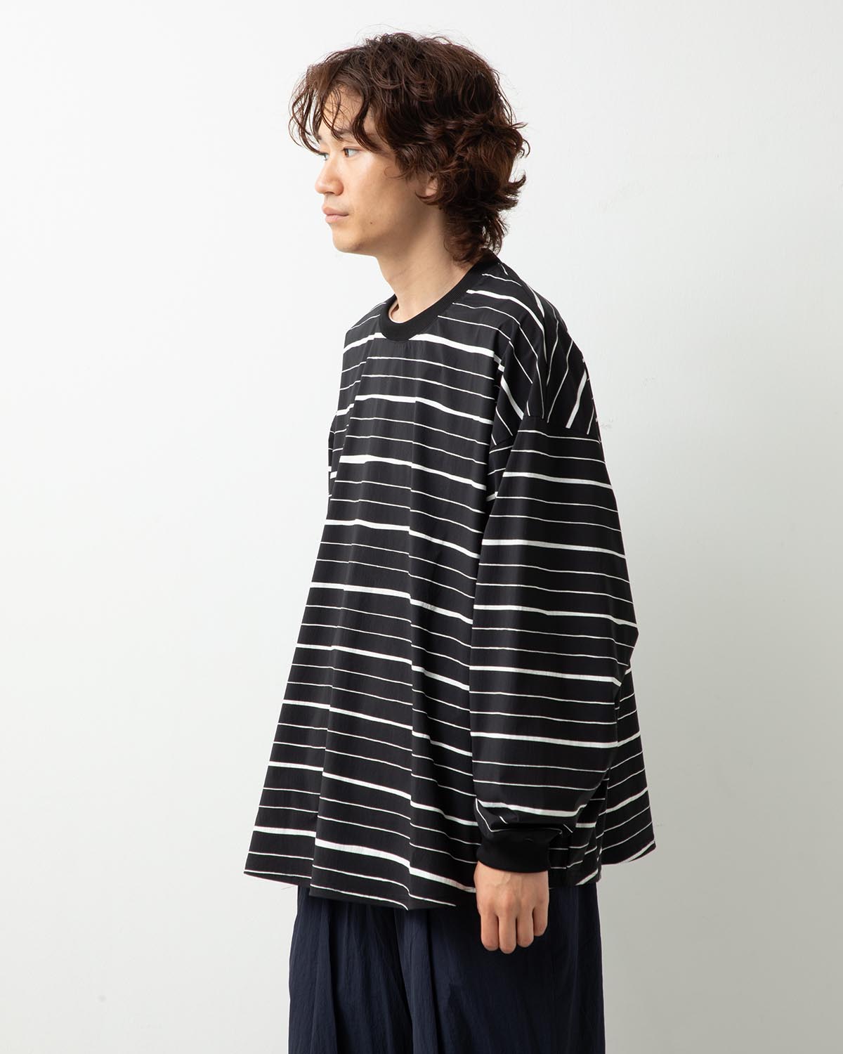 SUPER BIG MIX STRIPE LS NYLON TEE