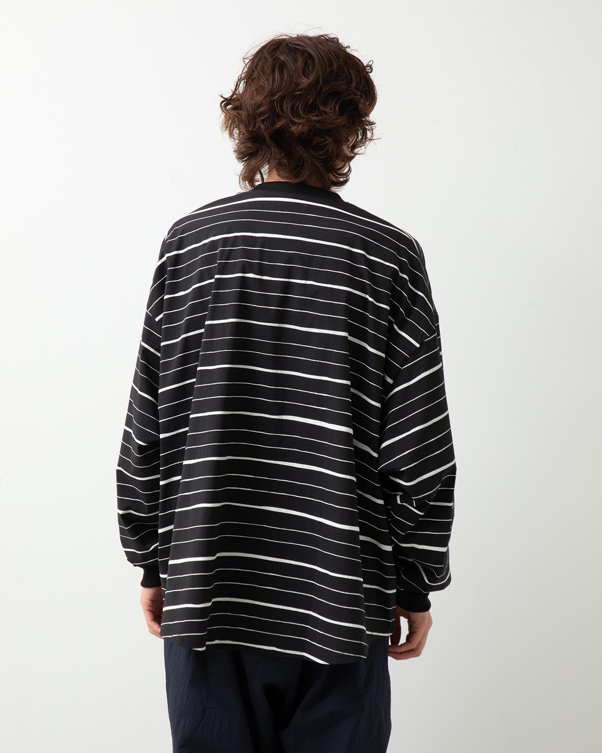 SUPER BIG MIX STRIPE LS NYLON TEE