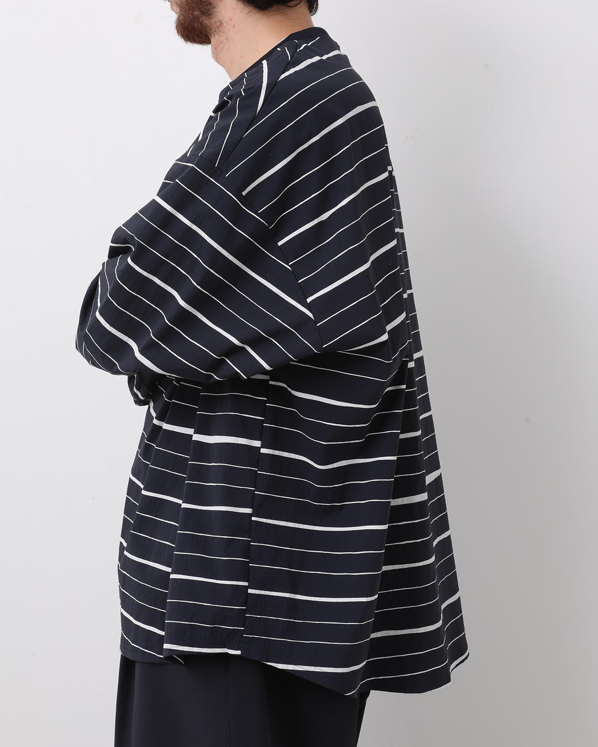 SUPER BIG MIX STRIPE LS NYLON TEE