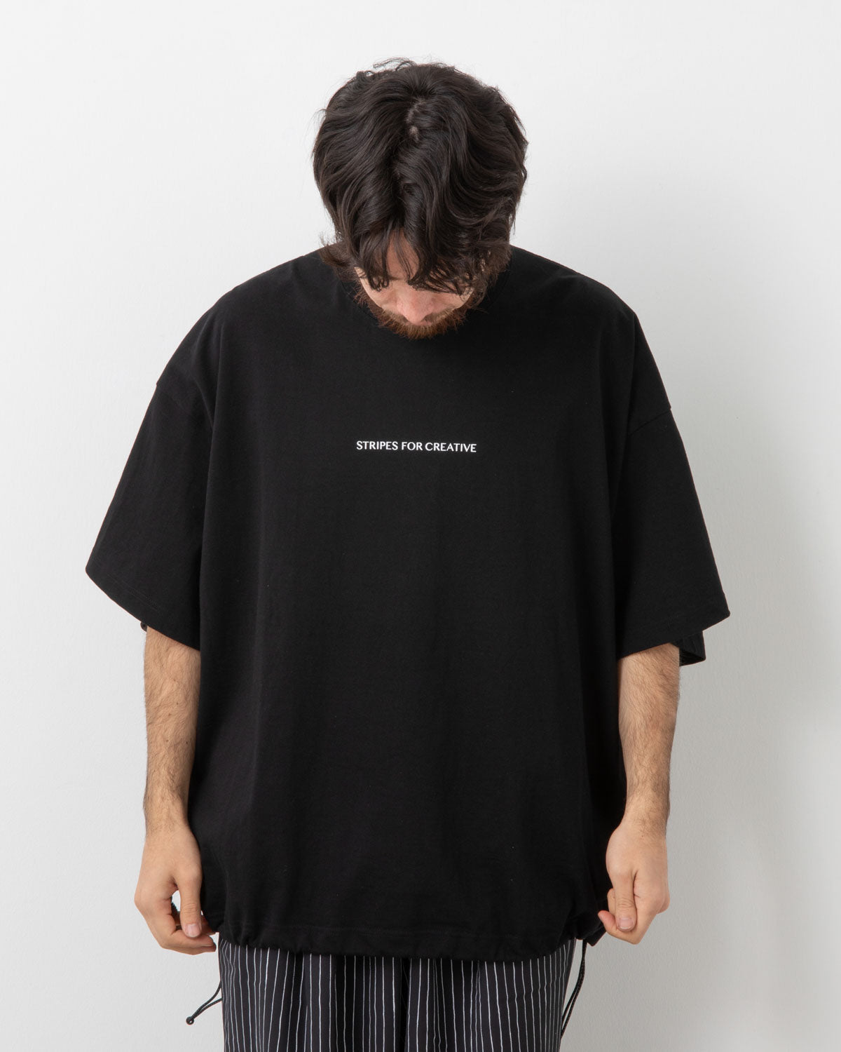 SUPER BIG SS TEE W/ DRAWSTRINGS