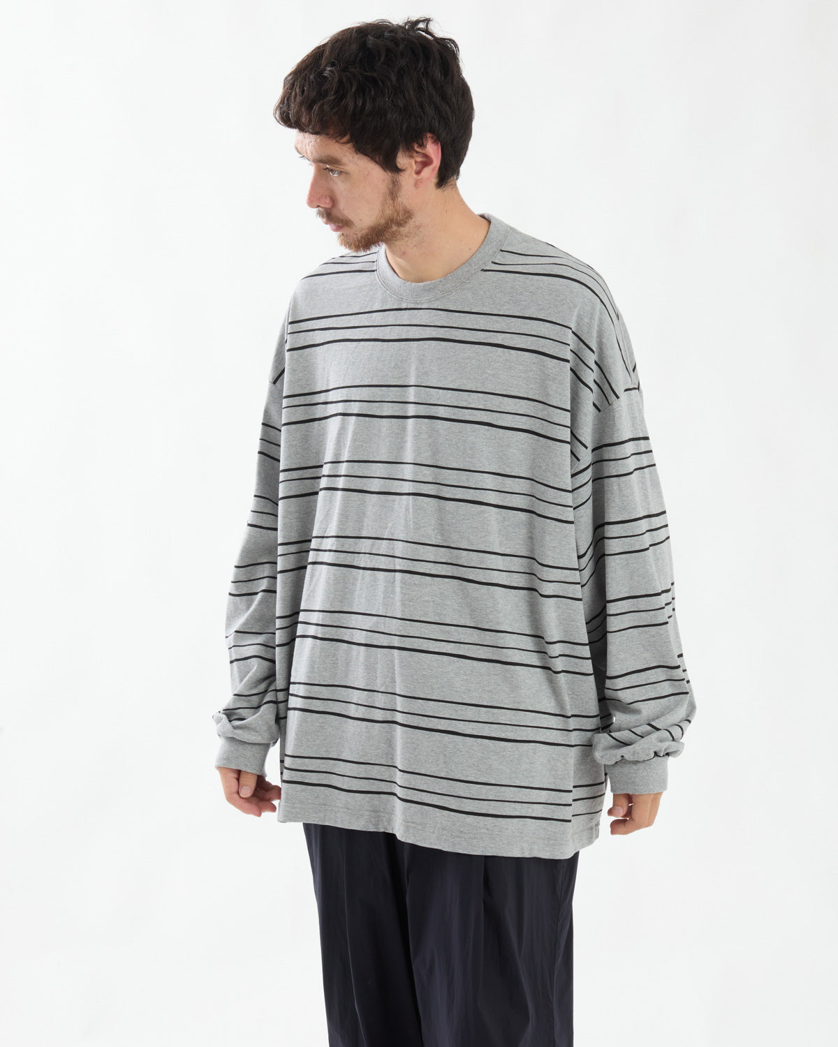 SUPER BIG LS TEE (MULTI STRIPE)