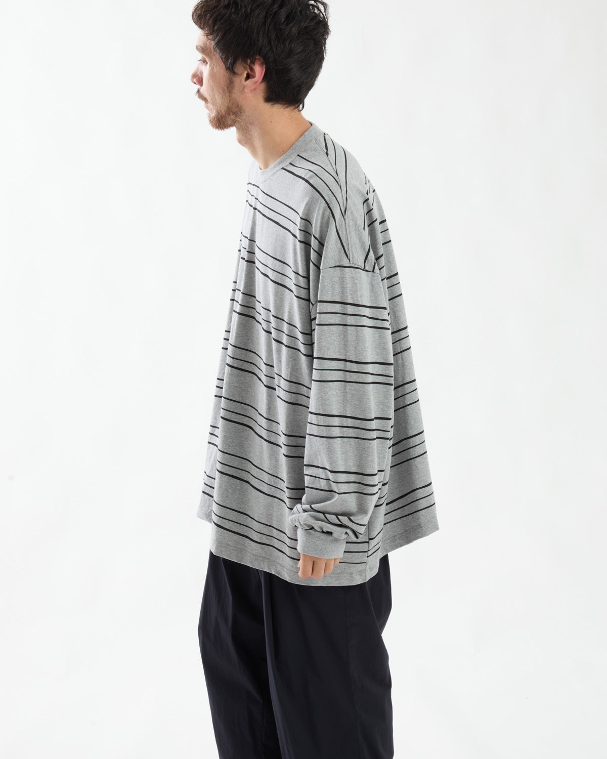 SUPER BIG LS TEE (MULTI STRIPE)