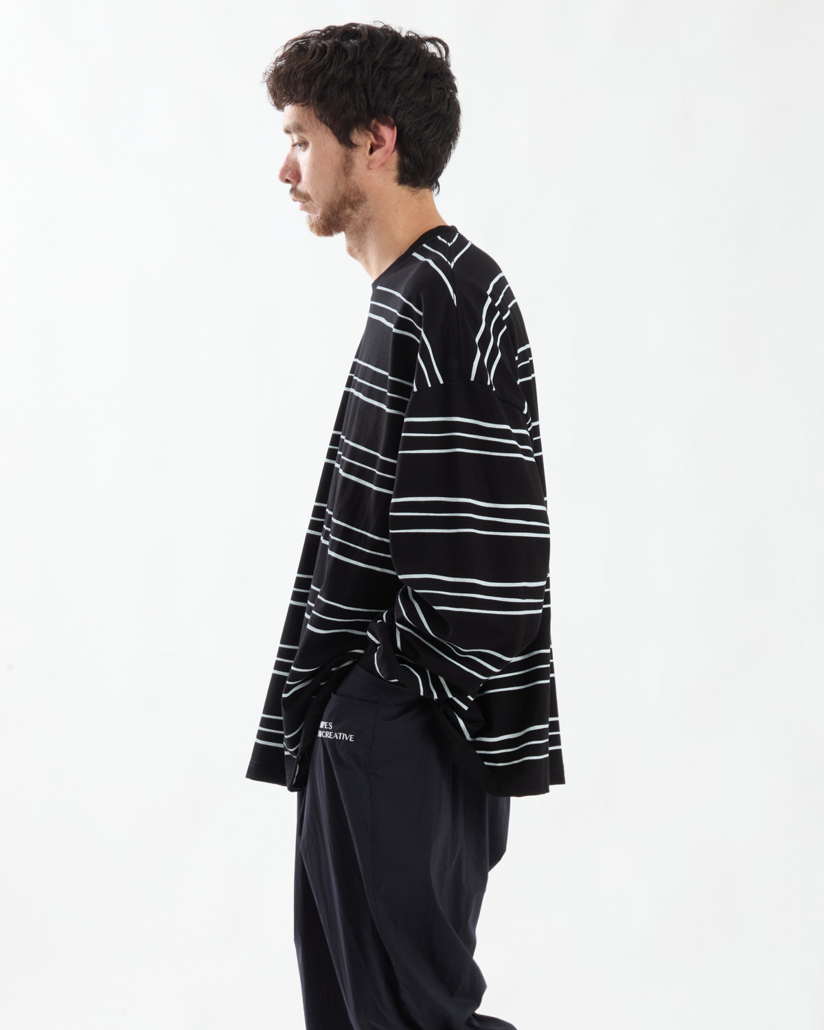 SUPER BIG LS TEE (MULTI STRIPE)