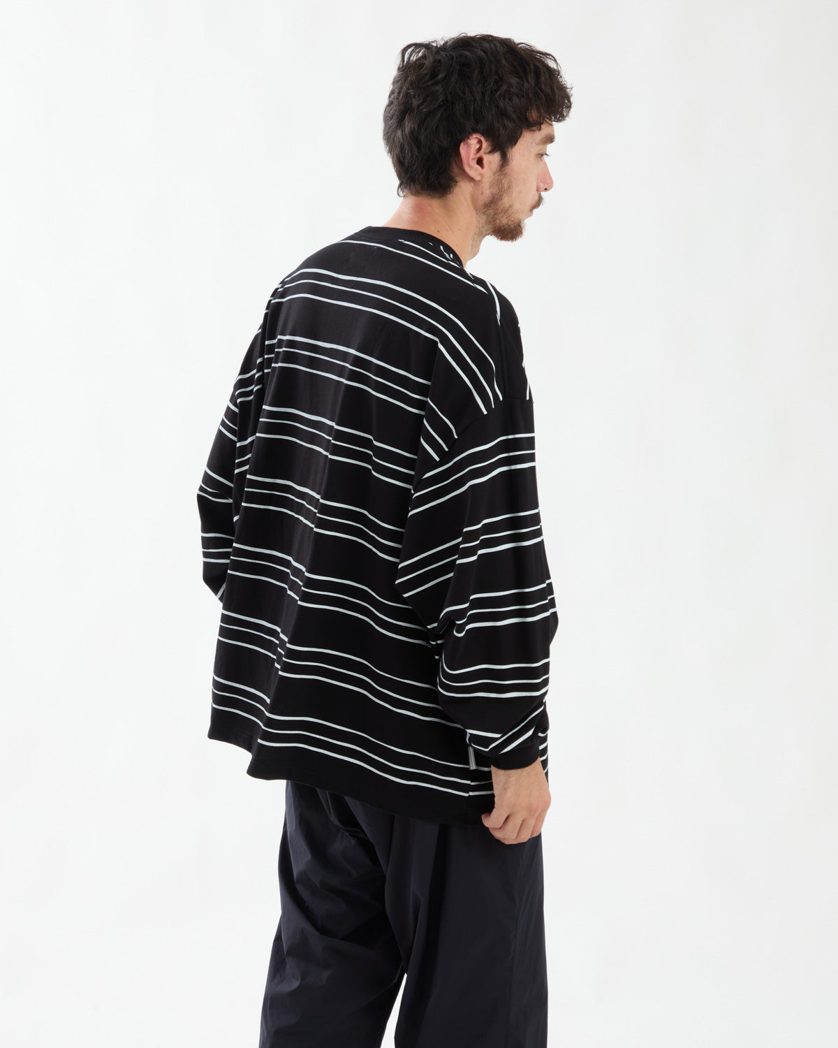 SUPER BIG LS TEE (MULTI STRIPE)