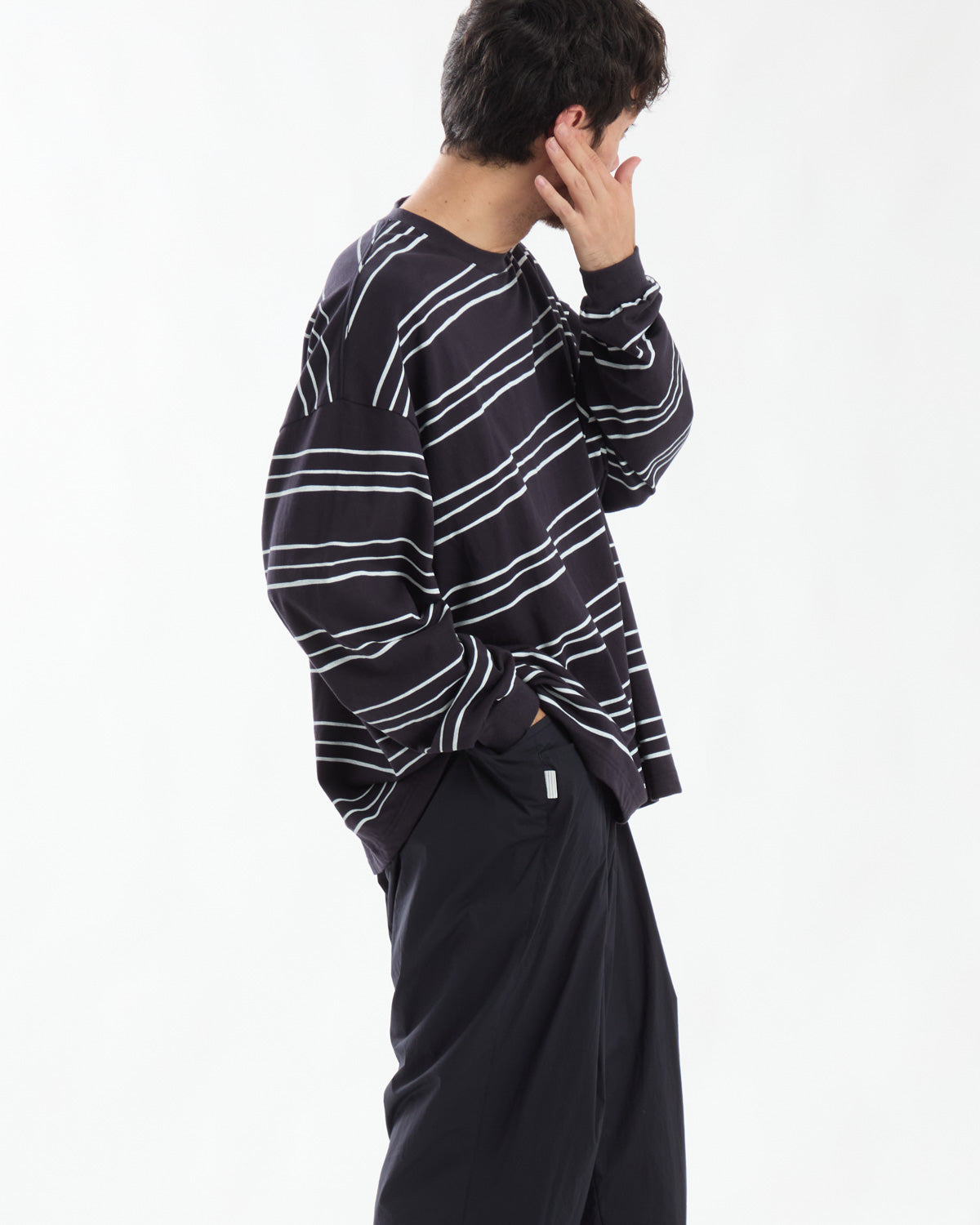 SUPER BIG LS TEE (MULTI STRIPE)